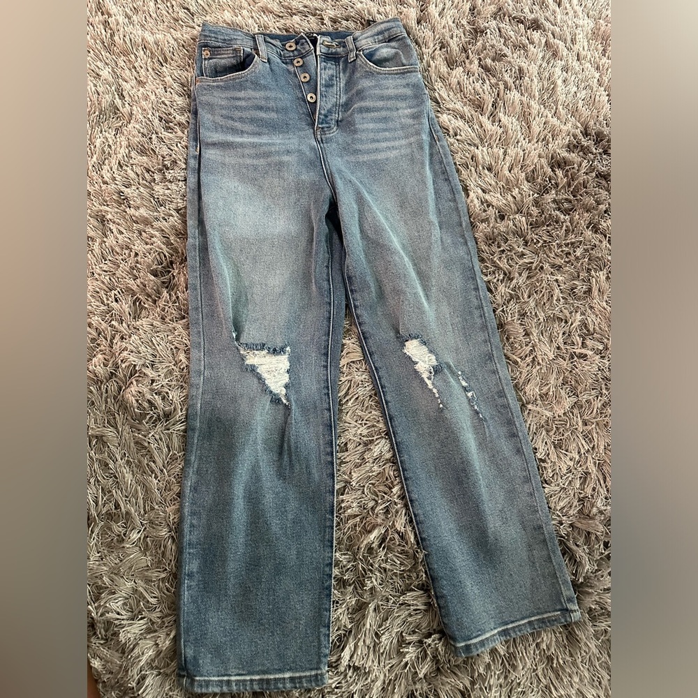 Blue denim jeans